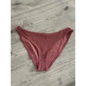 Vitamin A Swim Women Sz Large Bikini Bottom Ribbed Swimwear Brown Rust